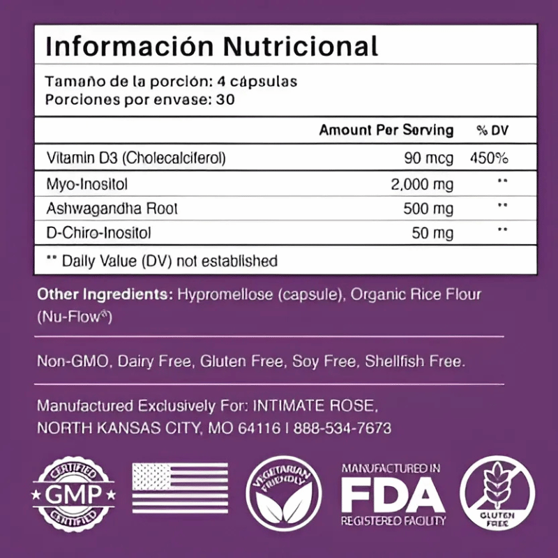 Equilibrio Natural con Myo & D-Chiro Inositol + Ashwagandha y Vitamina D